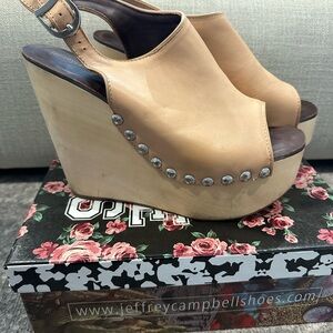 Jeffrey Campbell SNICK Wedge Sandals in Light Tan (Women’s Size 10)